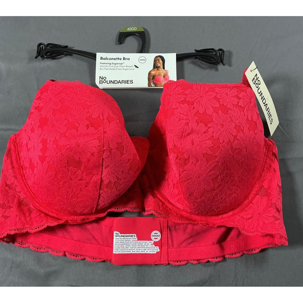 No Boundaries Balconette Bra 40DD Melon Delight Pink Lace Sugarcup Underwire NWT - Picture 6 of 8